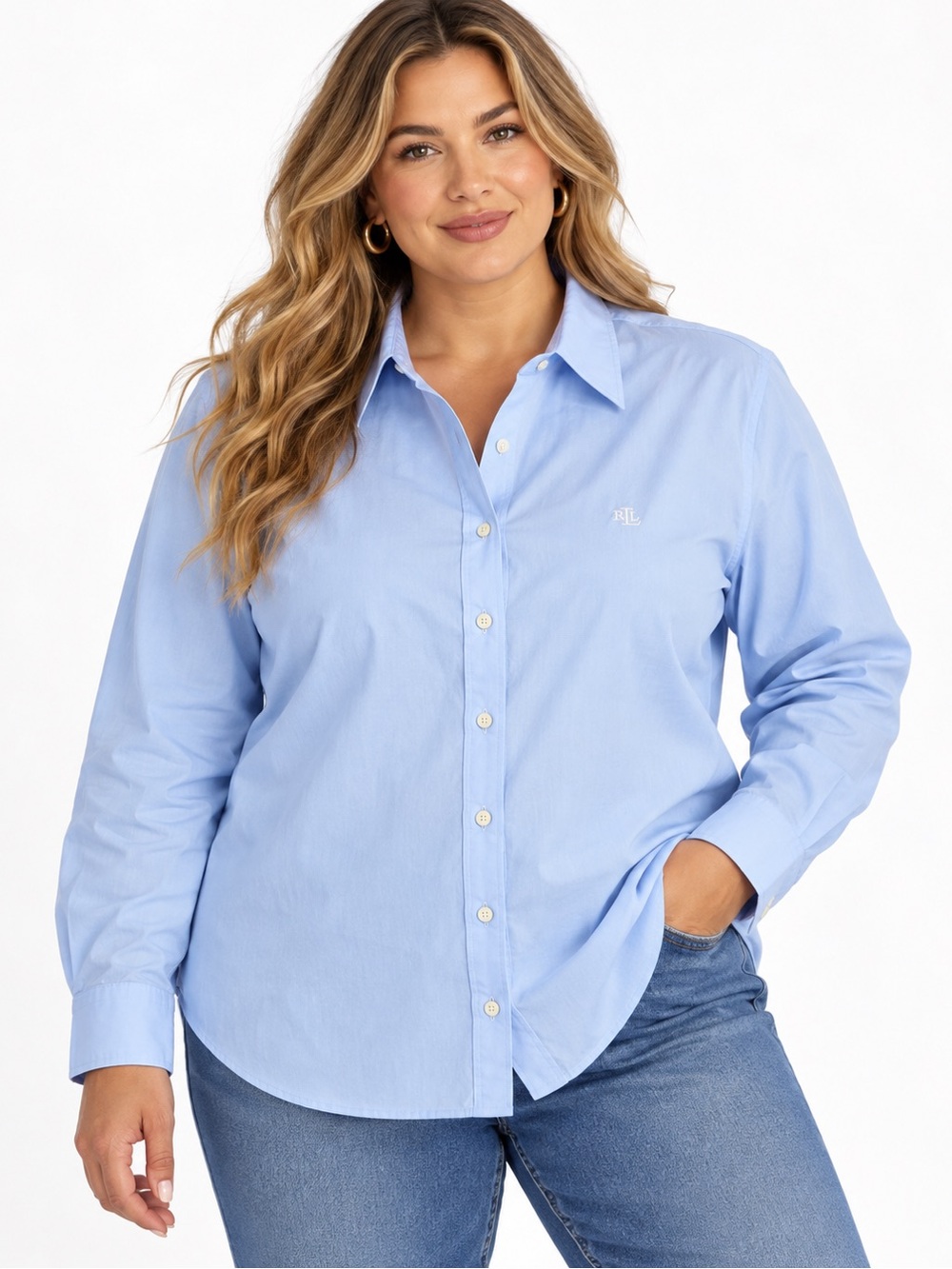 Lauren Ralph Lauren Light Blue Button-Down Dress Shirt